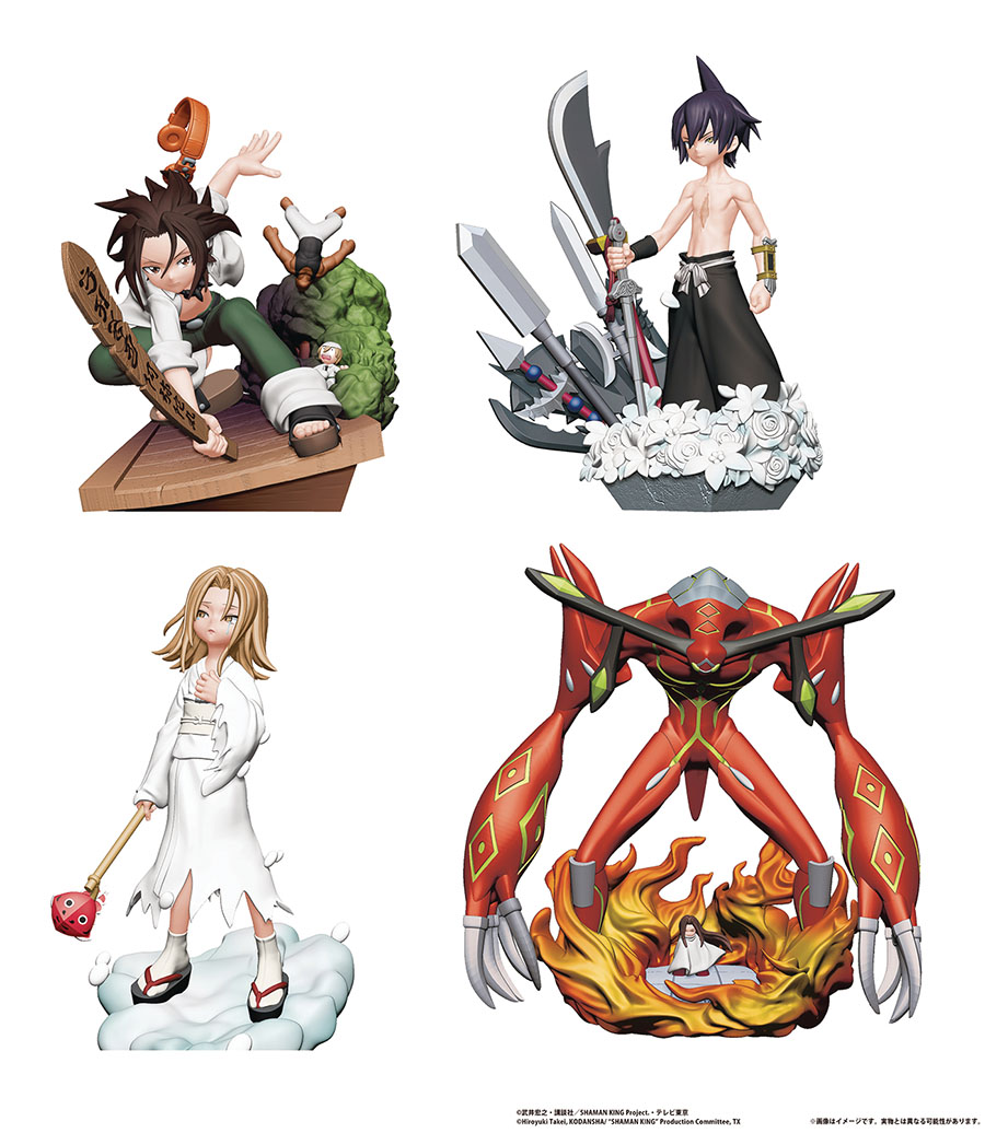 Shaman King Over Soul Box Petitrama Mini Figure Blind Mystery Box 4-Piece Display