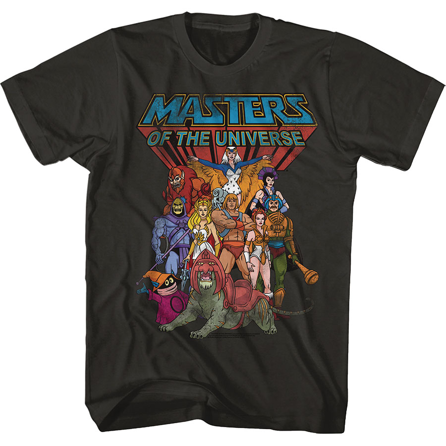 Masters Of The Universe The Whole Gang Black T-Shirt Large