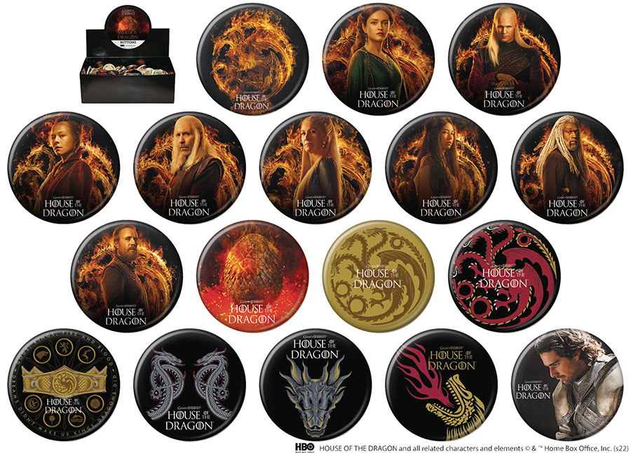 House Of The Dragon Button 144-Count Assortment Case