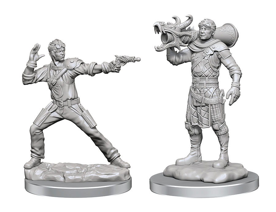 Dungeons & Dragons Nolzurs Unpainted Miniature - Human Artificer & Apprentice