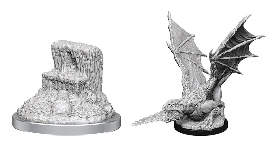 Dungeons & Dragons Nolzurs Unpainted Miniature - White Dragon Wyrmling