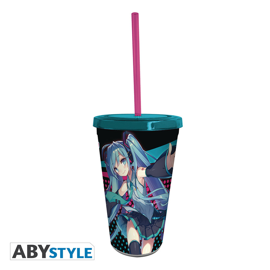 Hatsune Miku Plastic Tumbler & Straw Set