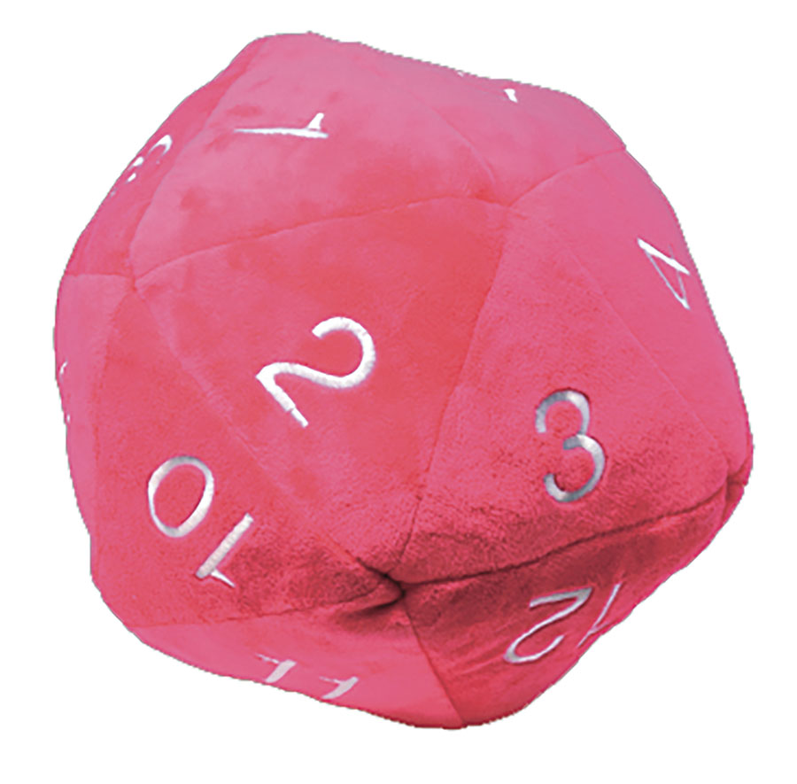 Jumbo Novelty D20 Plush Dice - Hot Pink