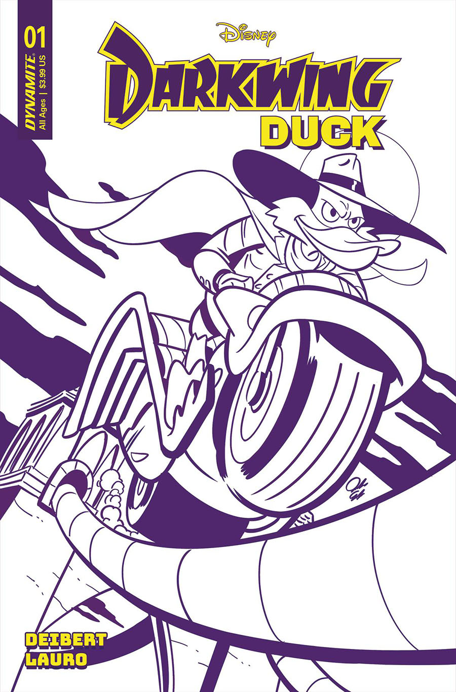 Darkwing Duck Vol 3 #1 Cover O Incentive Jacob Edgar Purple Line Art Cover