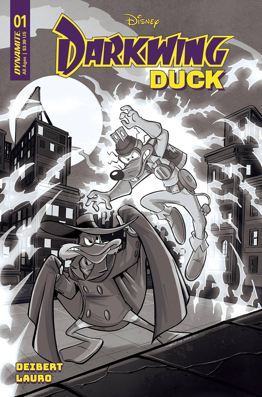 Darkwing Duck Vol 3 #1 Cover R Incentive Carlo Lauro Black & White Cover