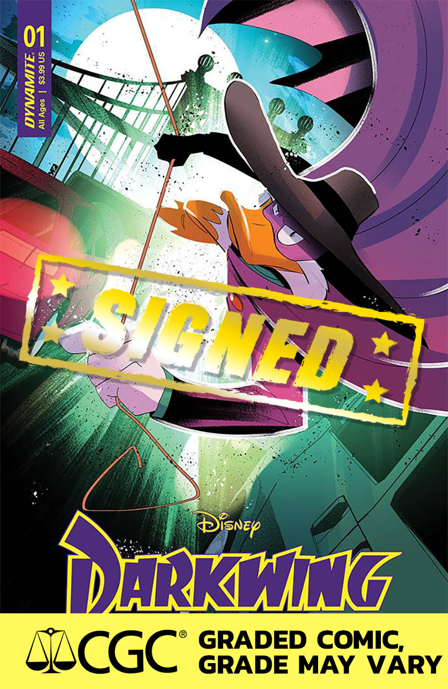 Darkwing Duck Vol 3 #1 Cover W Incentive George Kambadais Variant Cover With CGC Certificate Signed By Amanda Diebert