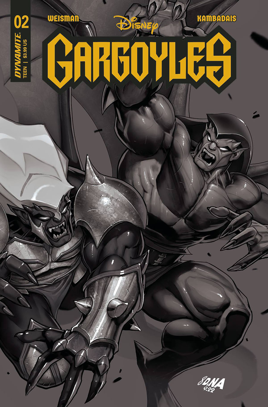 Gargoyles Vol 3 #2 Cover I Incentive David Nakayama Black & White Cover