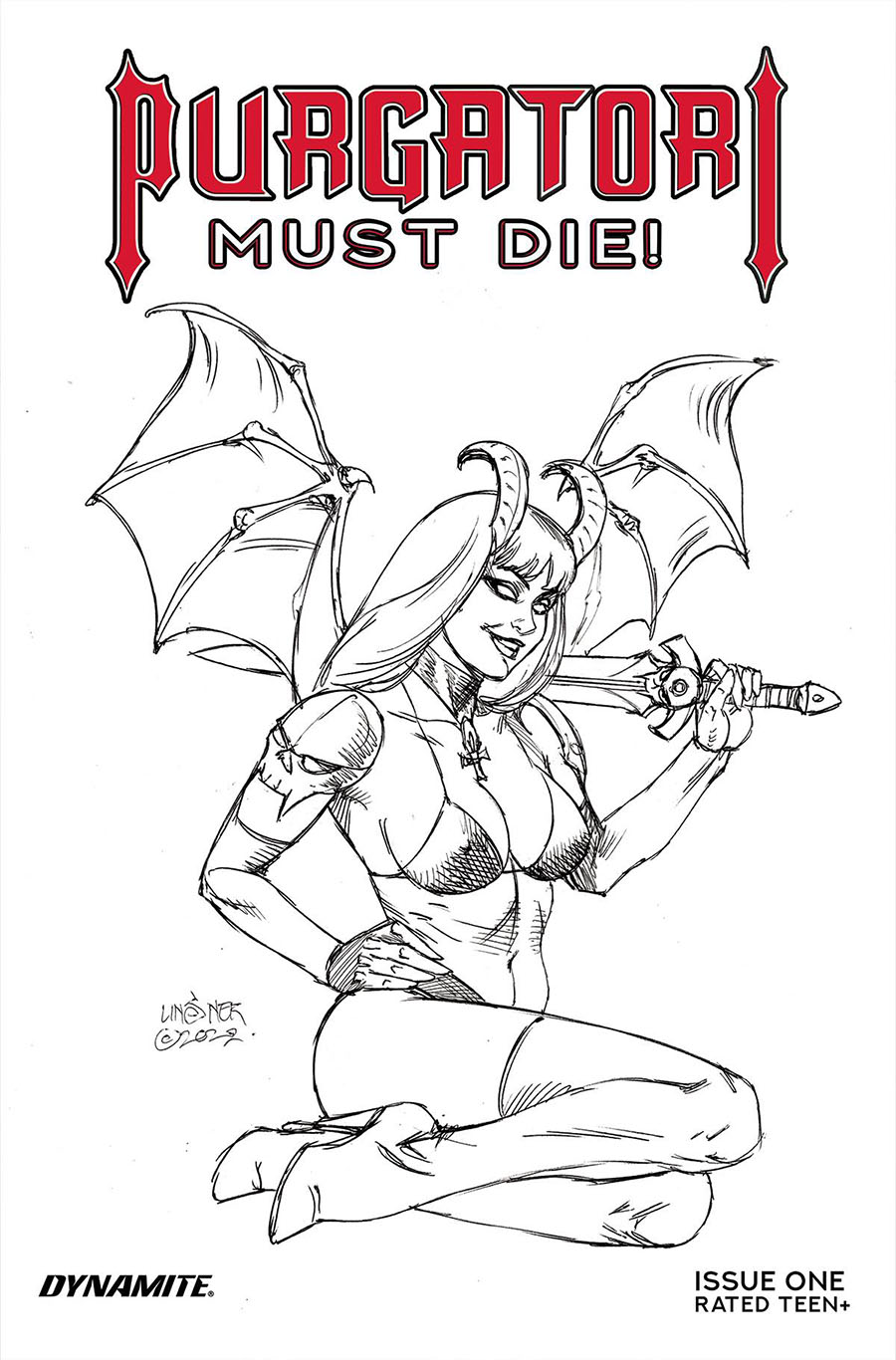 Purgatori Must Die #1 Cover H Incentive Joseph Michael Linsner Line Art Cover