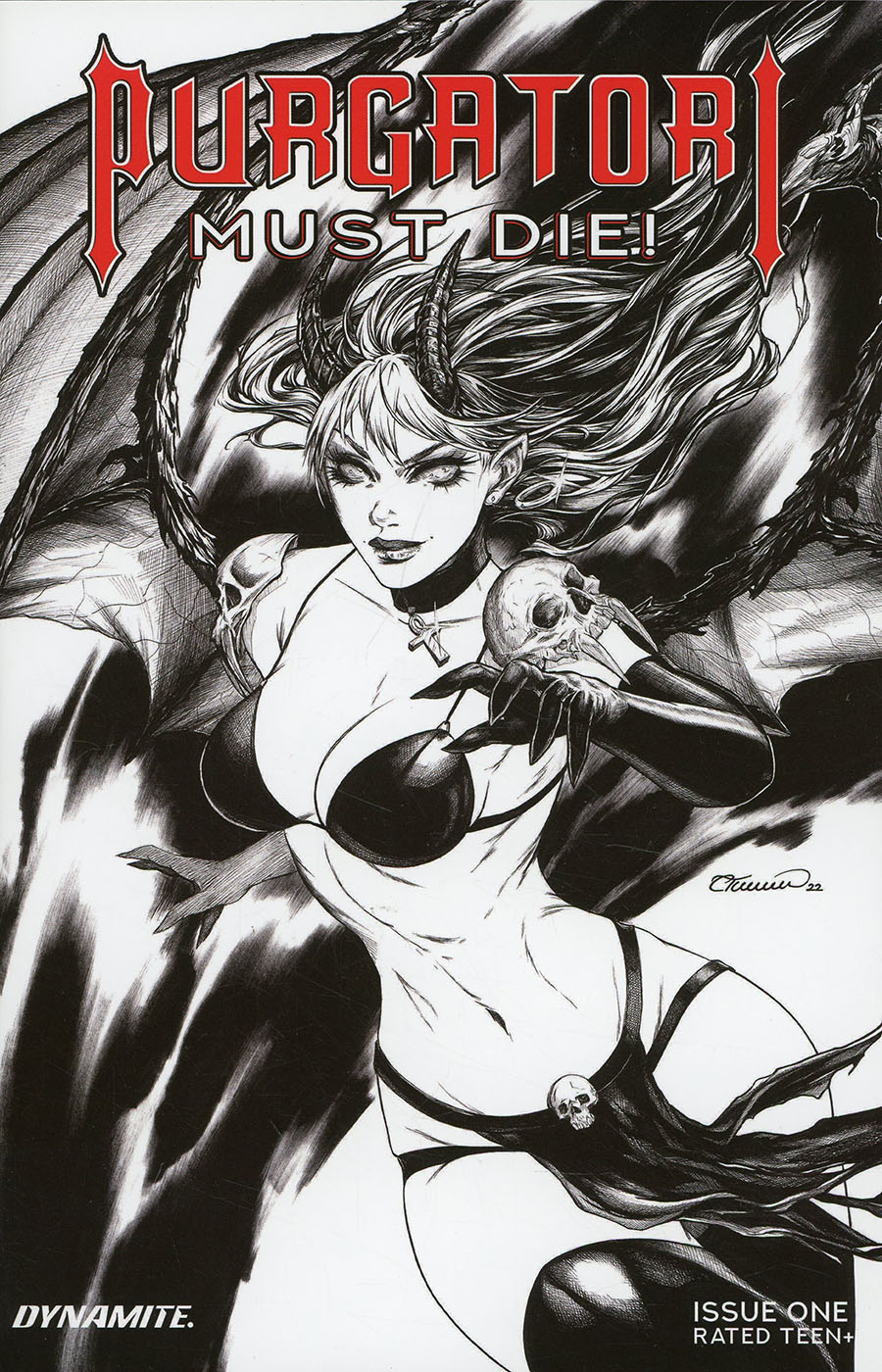 Purgatori Must Die #1 Cover I Incentive Collette Turner Black & White Cover