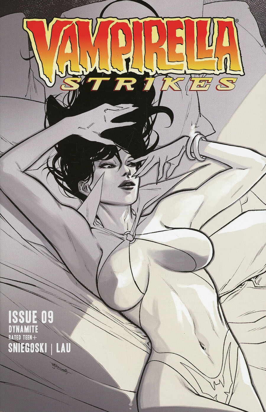 Vampirella Strikes Vol 3 #9 Cover H Incentive Stephen Segovia Black & White Cover