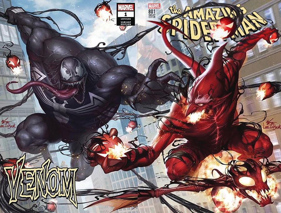 Venom Vol 4 #1 & Amazing Spider-Man Vol 4 #801 DF Comicxposure Exclusive Inhyuk Lee Variant Connecting Cover Set