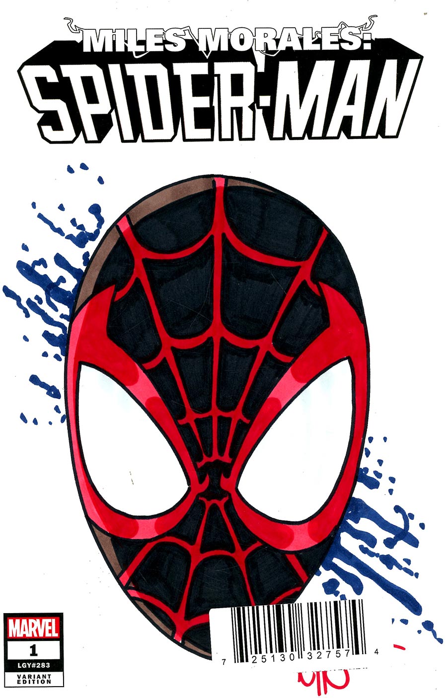 Miles Morales Spider-Man Vol 2 #1 Cover O DF Blank Variant Commissioned Cover Art Signed & Remarked By Ken Haeser