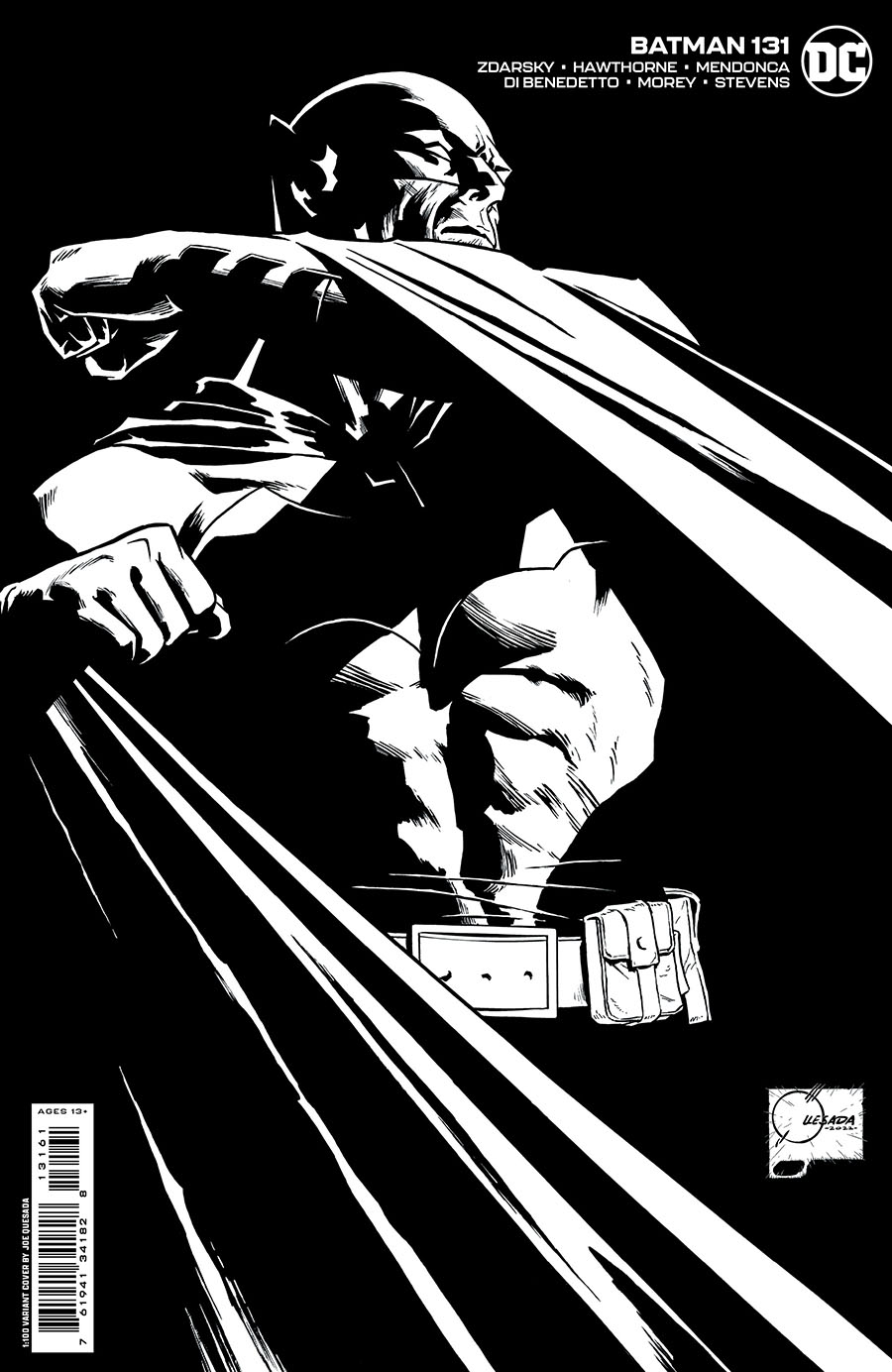 Batman Vol 3 #131 Cover G Incentive Joe Quesada Black & White Card Stock Variant Cover