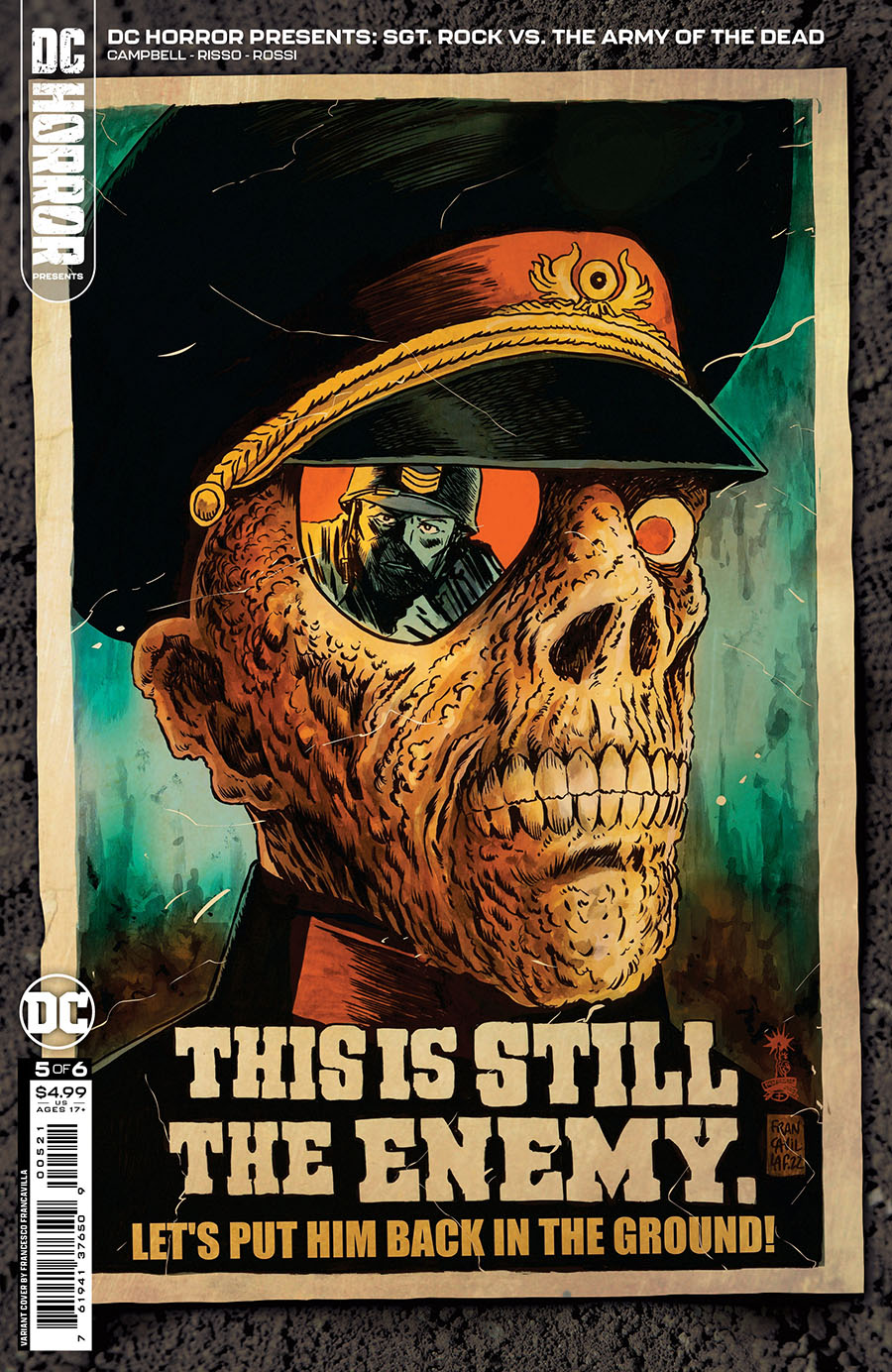DC Horror Presents Sgt Rock vs The Army Of The Dead #5 Cover B Variant Francesco Francavilla Card Stock Cover