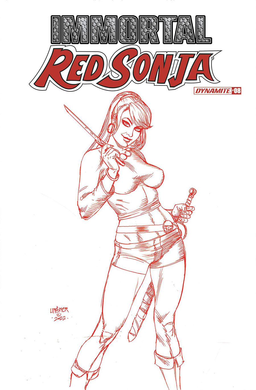 Immortal Red Sonja #8 Cover P Incentive Joseph Michael Linsner Fiery Red Cover