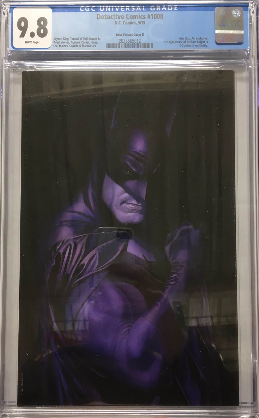 Detective Comics Vol 2 #1000 Cover Z-V CGC 9.8 Alex Ross Variant Cover