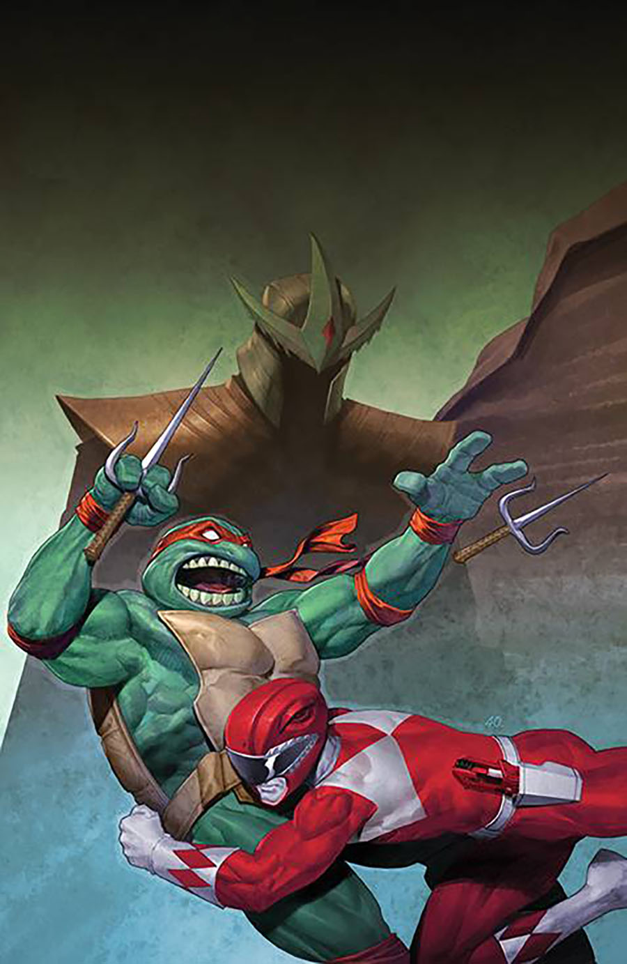 Mighty Morphin Power Rangers Teenage Mutant Ninja Turtles II #2 Cover K Incentive Ariel Olivetti Virgin Variant Cover
