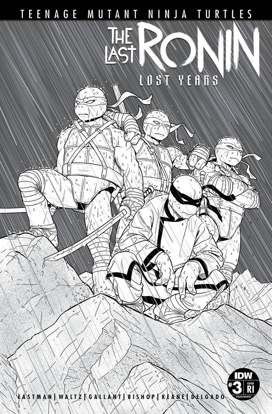 Teenage Mutant Ninja Turtles The Last Ronin The Lost Years #3 Cover E Incentive Jamie McKelvie Black & White Variant Cover