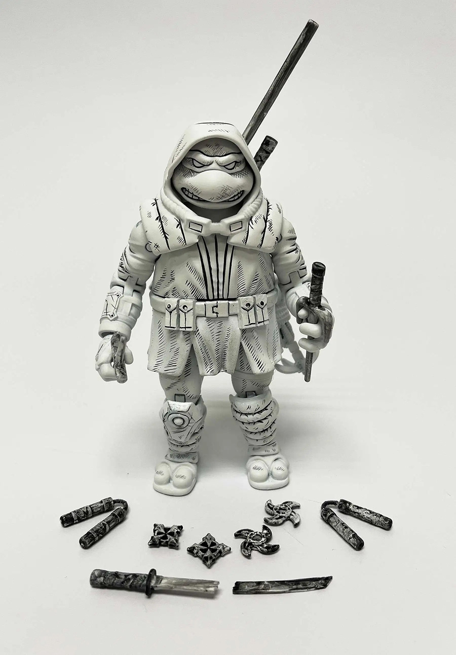 Teenage Mutant Ninja Turtles Last Ronin Previews Exclusive 4.5-Inch Action Figure Black & White 40th Anniversary Chase Version