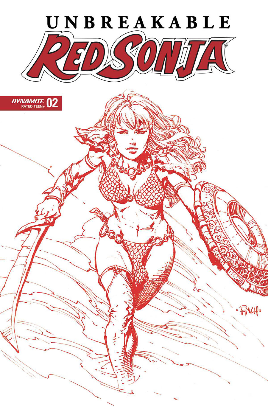 Unbreakable Red Sonja #2 Cover U Incentive David Finch Fiery Red Cover