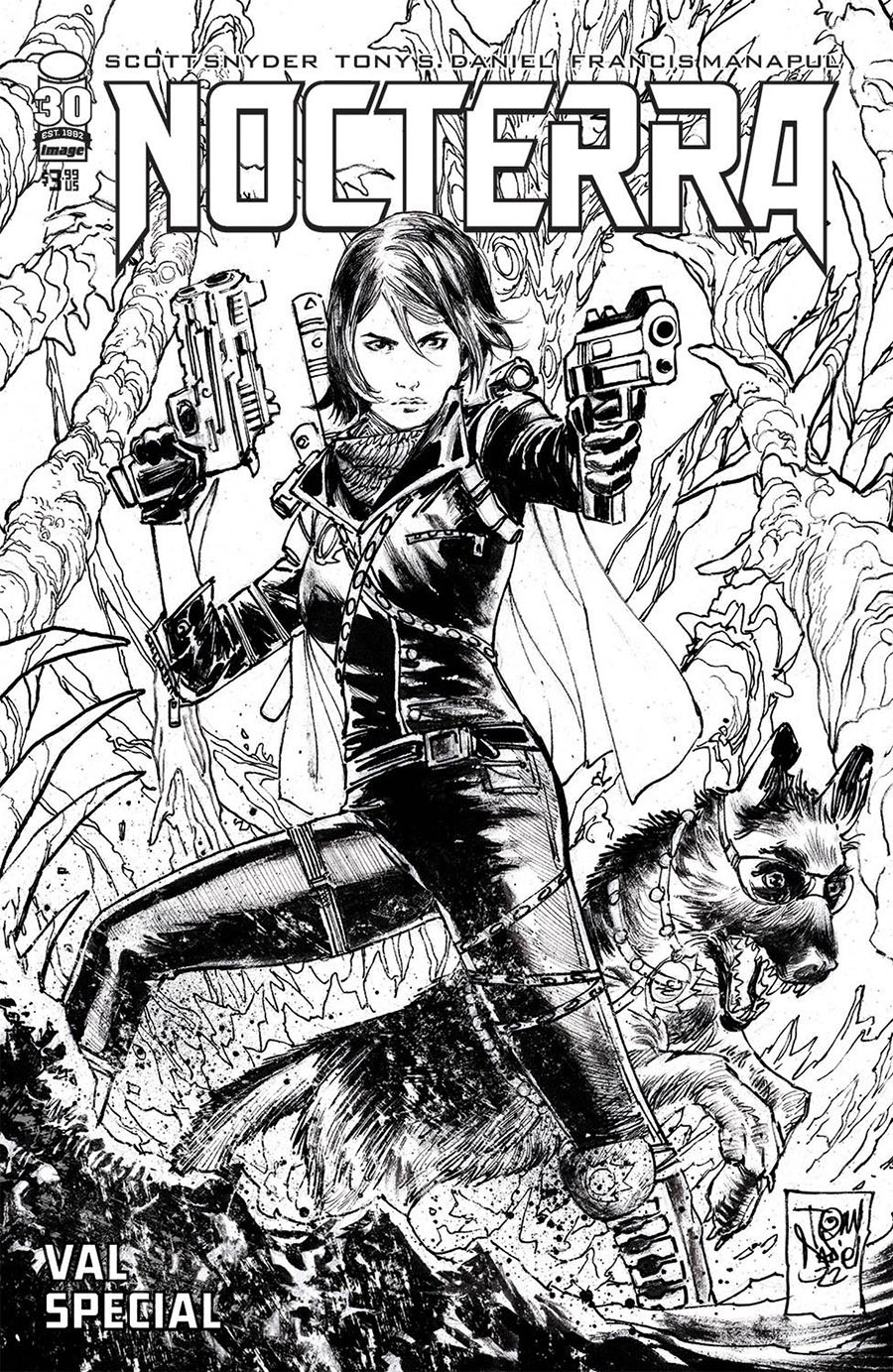 Nocterra Special Val #1 (One Shot) Cover G Incentive Tony S Daniel Black & White Cover