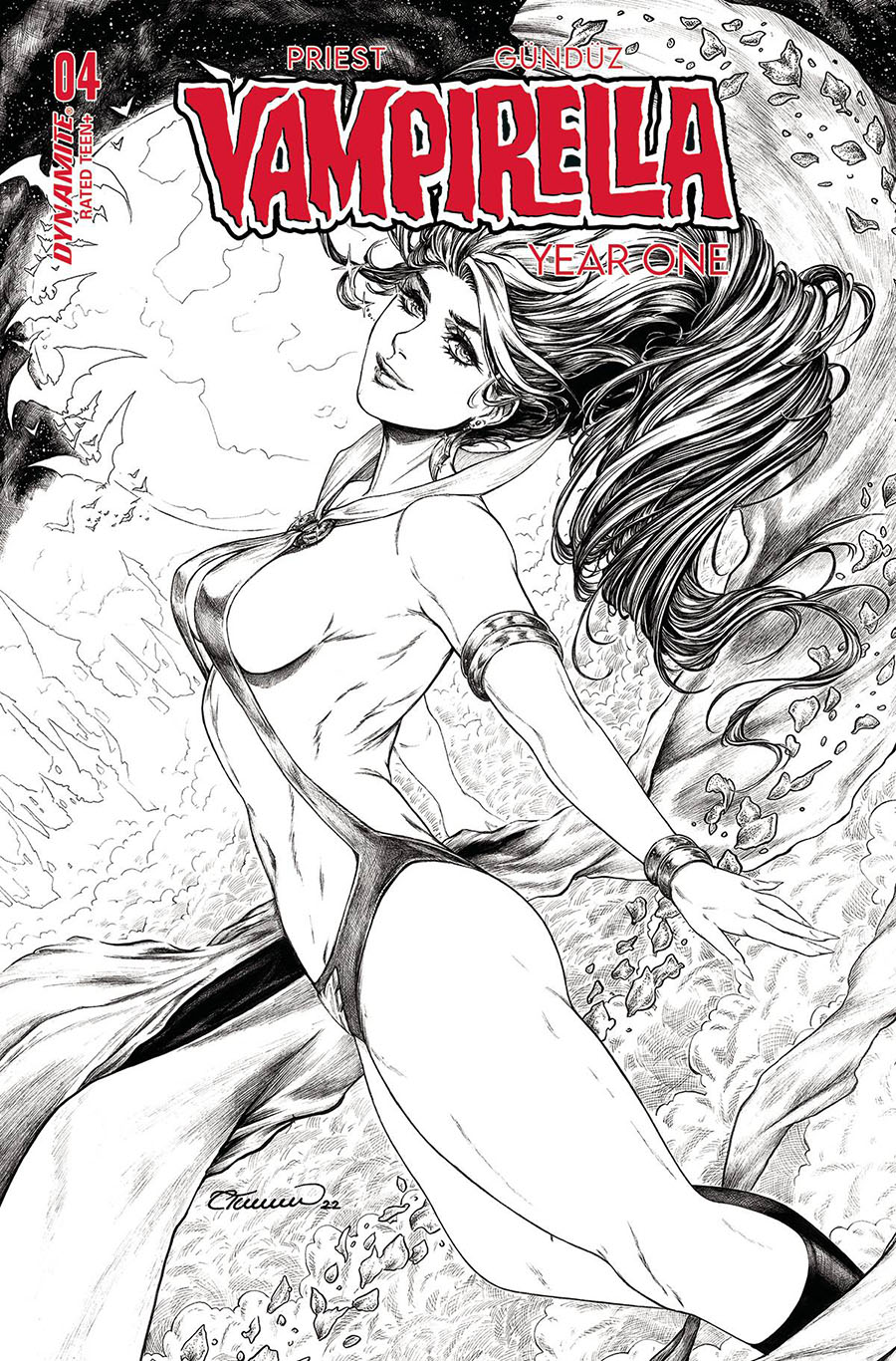 Vampirella Year One #4 Cover U Incentive Collette Turner Black & White Cover