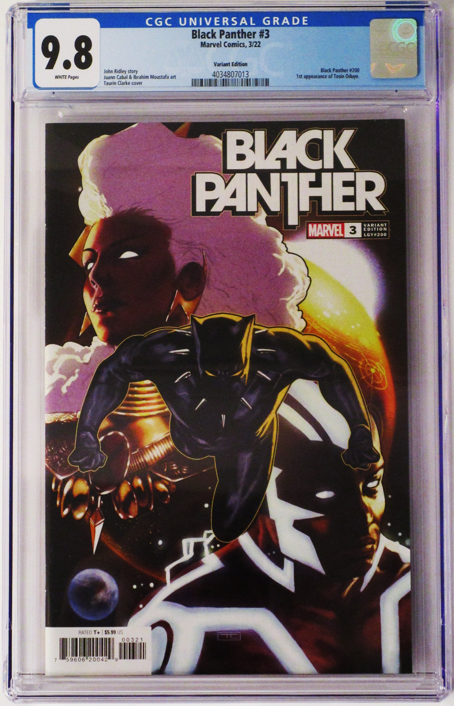 Black Panther Vol 8 #3 Cover F CGC 9.8 Incentive Taurin Clarke Variant Cover (#200)