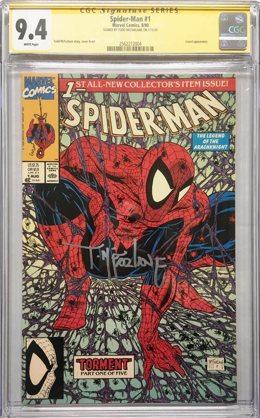 Spider-Man #1 Cover N CGC 9.4 1st Ptg Regular Edition Signed by Todd McFarlane