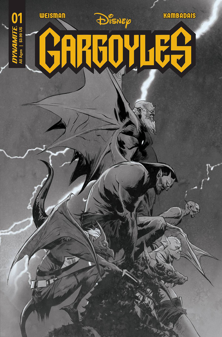 Gargoyles Vol 3 #1 Cover Z-E Incentive Jae Lee Black & White Cover