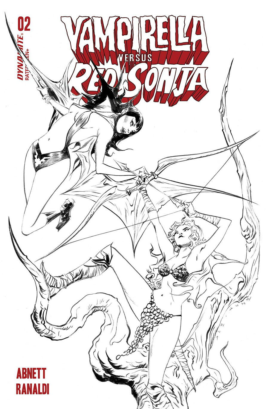 Vampirella vs Red Sonja #2 Cover O Incentive Jae Lee Black & White Cover
