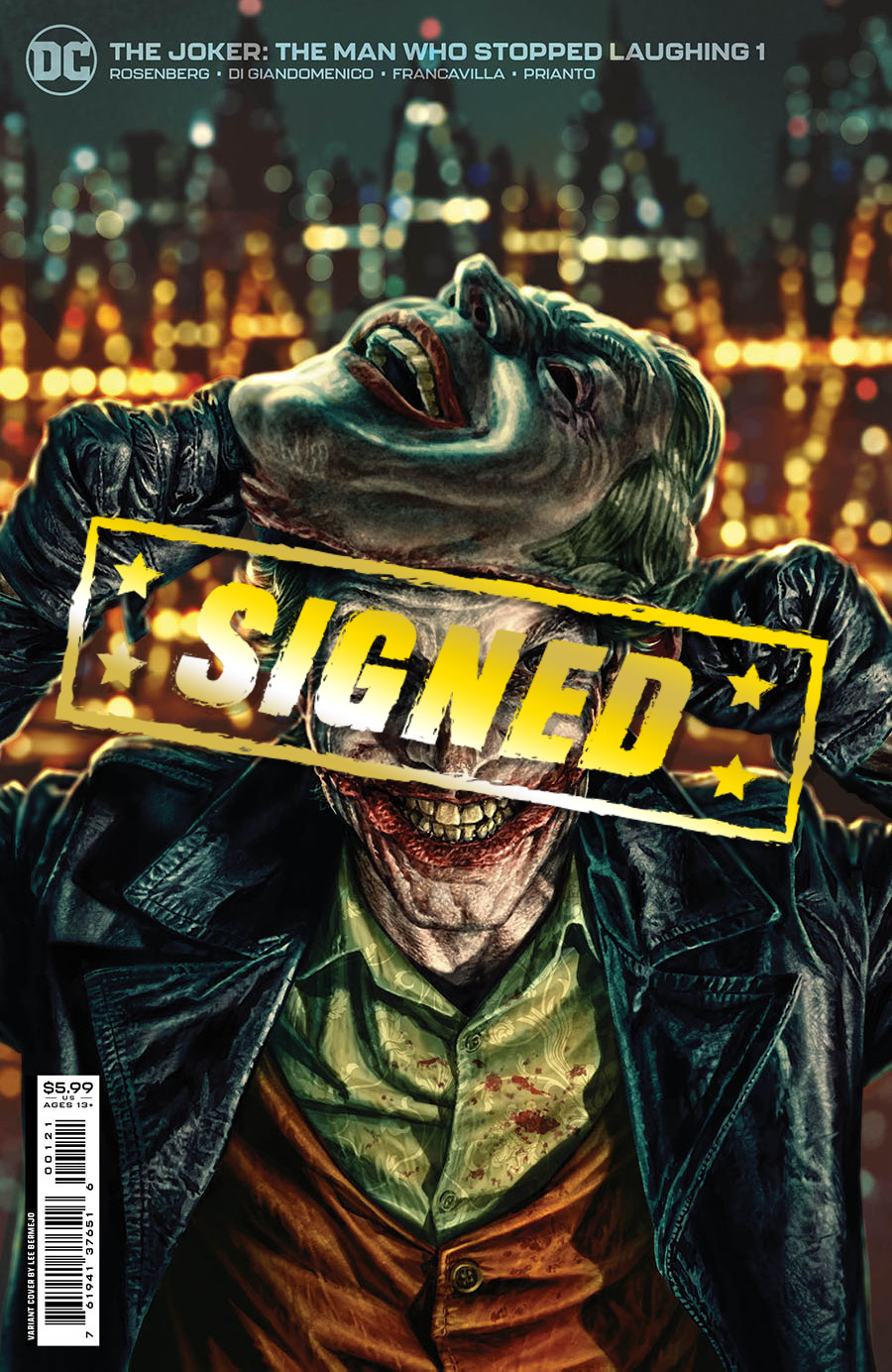 Joker The Man Who Stopped Laughing #1 Cover J Variant Lee Bermejo Cover Signed By Matthew Rosenberg