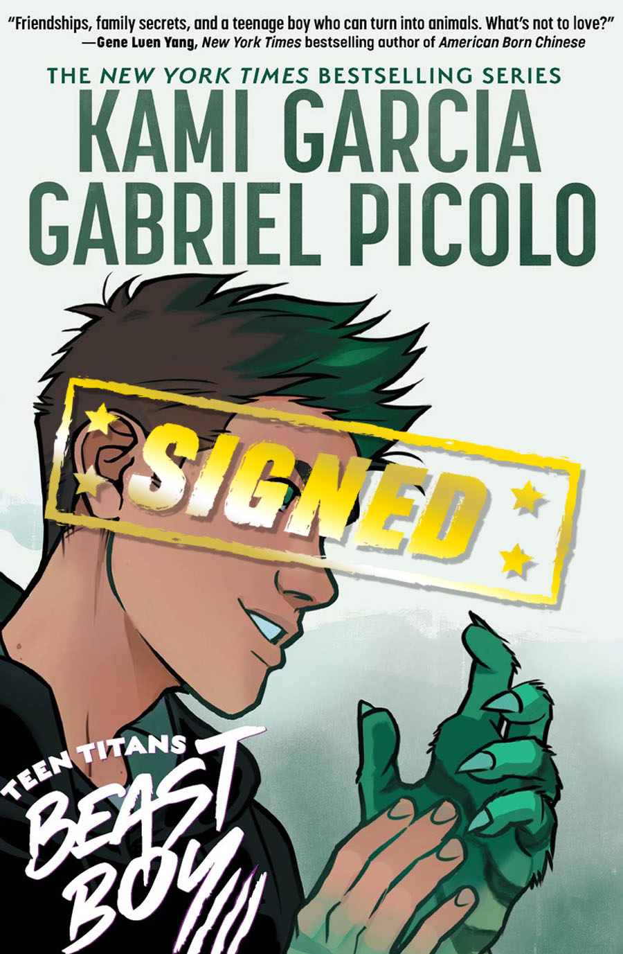 Teen Titans Beast Boy TP Signed By Kami Garcia & Gabriel Picolo