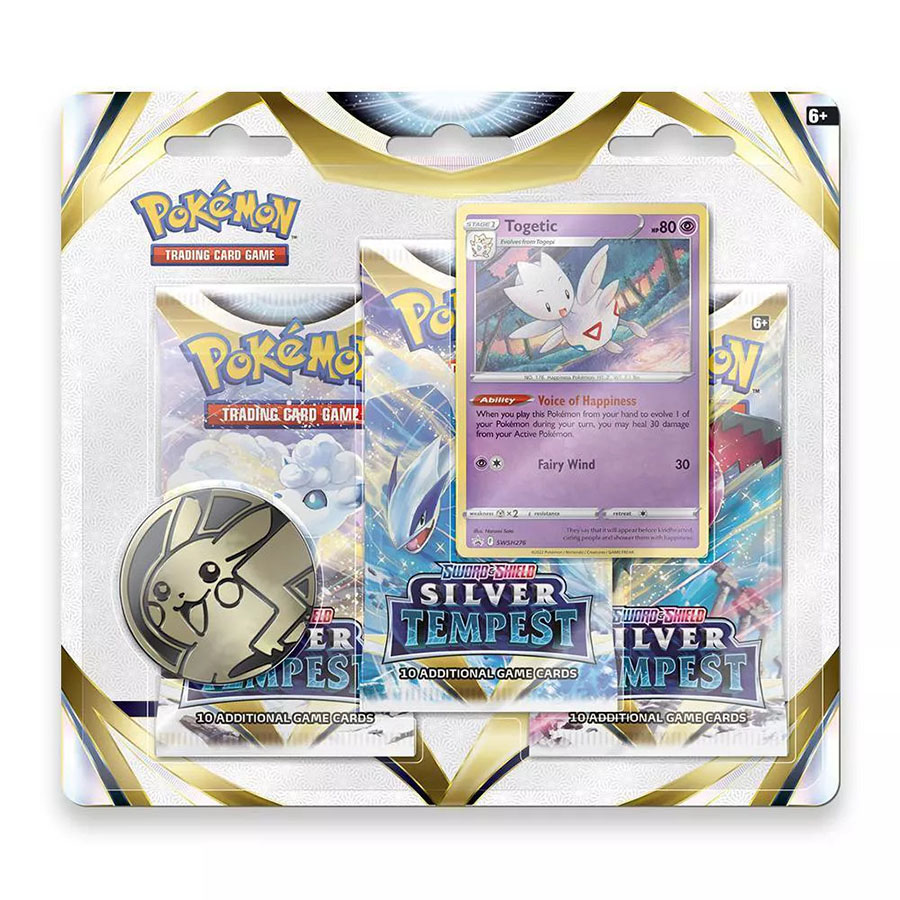 Pokemon Sword & Shield Silver Tempest 3-Pack Blister