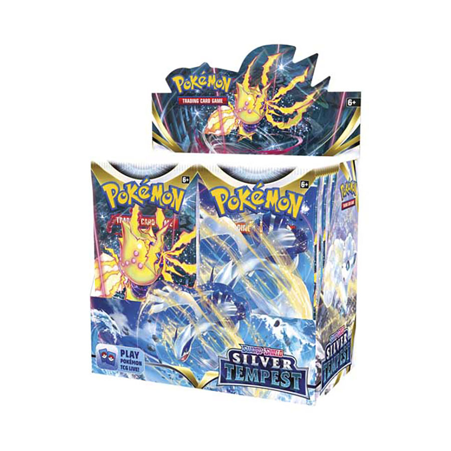 Pokemon Sword & Shield Silver Tempest Booster Display
