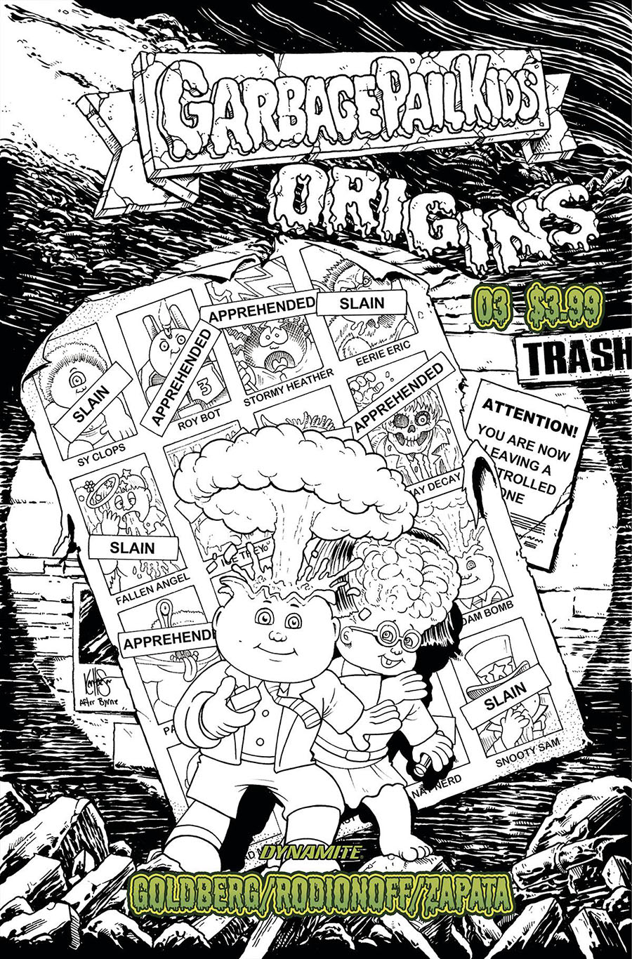 Garbage Pail Kids Origins #3 Cover K Incentive Ken Haeser Homage Black & White Cover
