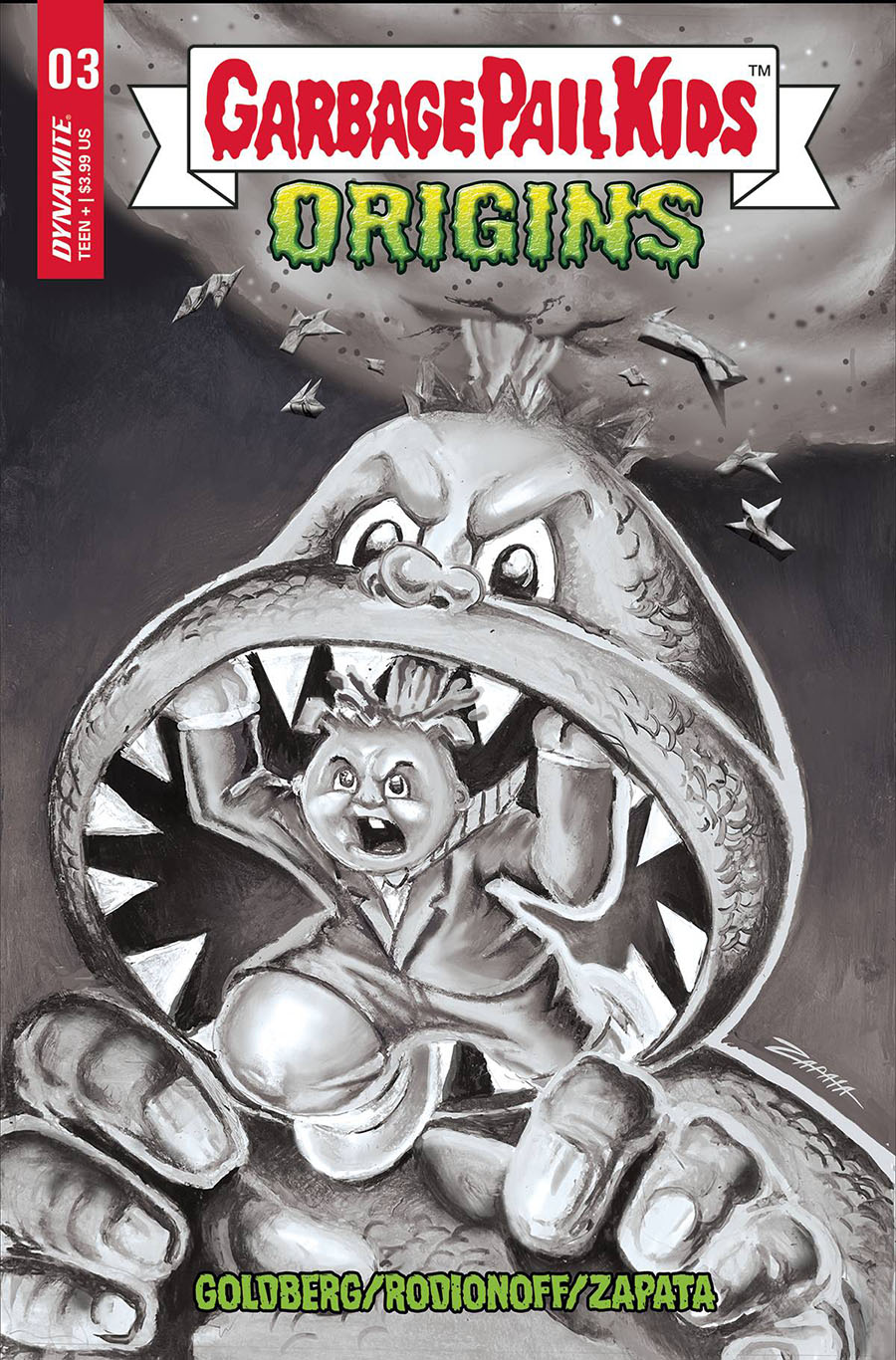 Garbage Pail Kids Origins #3 Cover L Incentive Jeff Zapata Black & White Cover