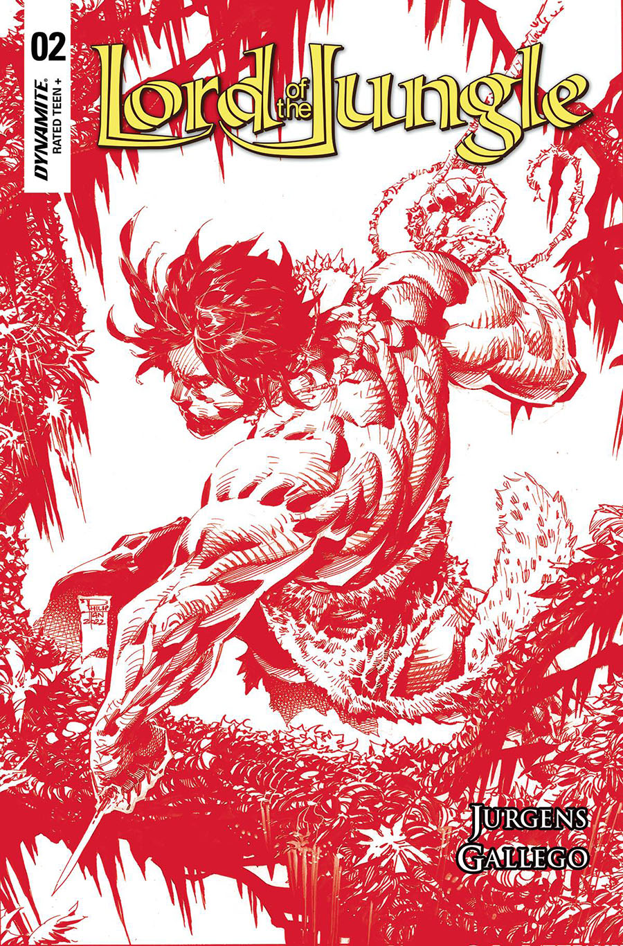 Lord Of The Jungle Vol 2 #2 Cover T Incentive Philip Tan Blood Red Line Art Cover