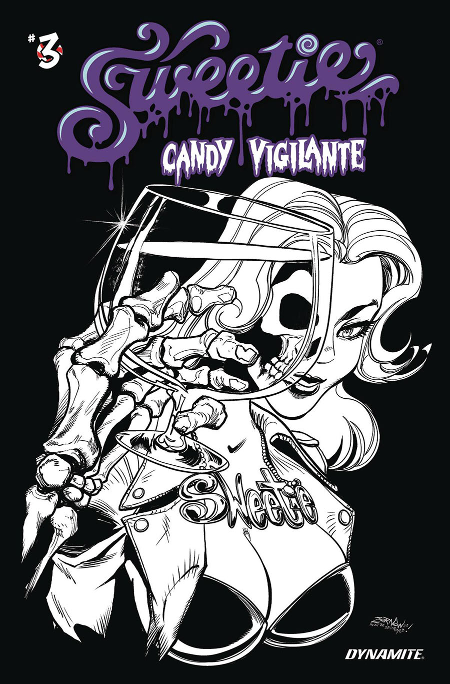 Sweetie Candy Vigilante #3 Cover K Incentive Jeff Zornow Rock Album Homage Line Art Cover