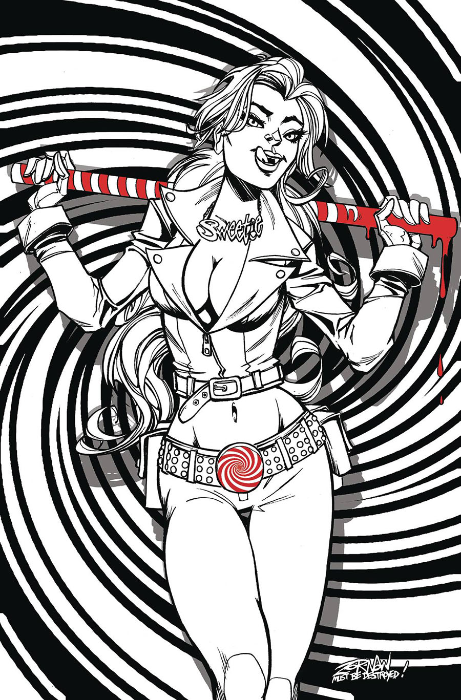 Sweetie Candy Vigilante #3 Cover M Incentive Jeff Zornow Line Art Virgin Cover