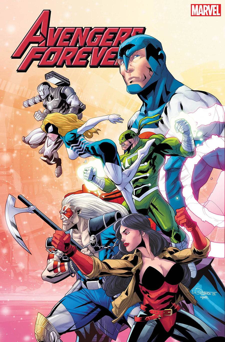 Avengers Forever Vol 2 #14 Cover B Variant Logan Lubera 1990s Avengers Assemble Connecting Cover (Avengers Assemble Part 7)