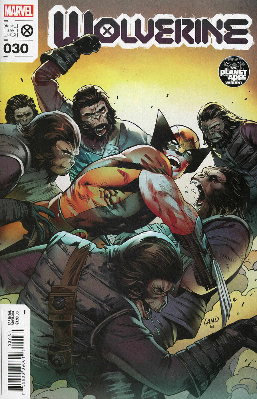 Wolverine Vol 7 #30 Cover B Variant Greg Land Planet Of The Apes Cover