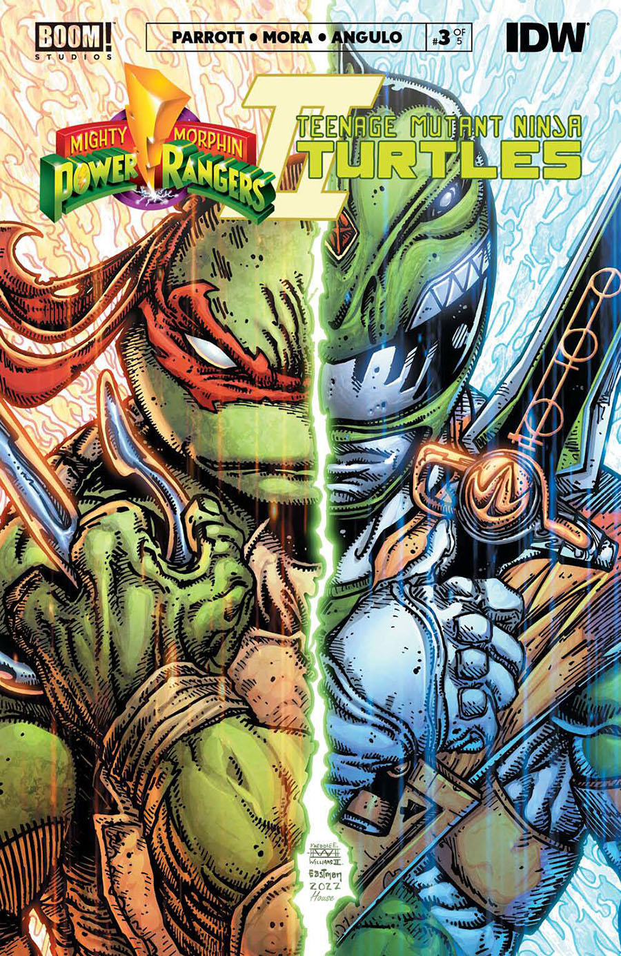 Mighty Morphin Power Rangers Teenage Mutant Ninja Turtles II #3 Cover B Variant Kevin Eastman & Freddie E Williams II Cover