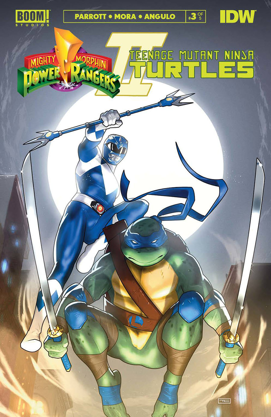 Mighty Morphin Power Rangers Teenage Mutant Ninja Turtles II #3 Cover E Variant Taurin Clarke Card Stock Cover