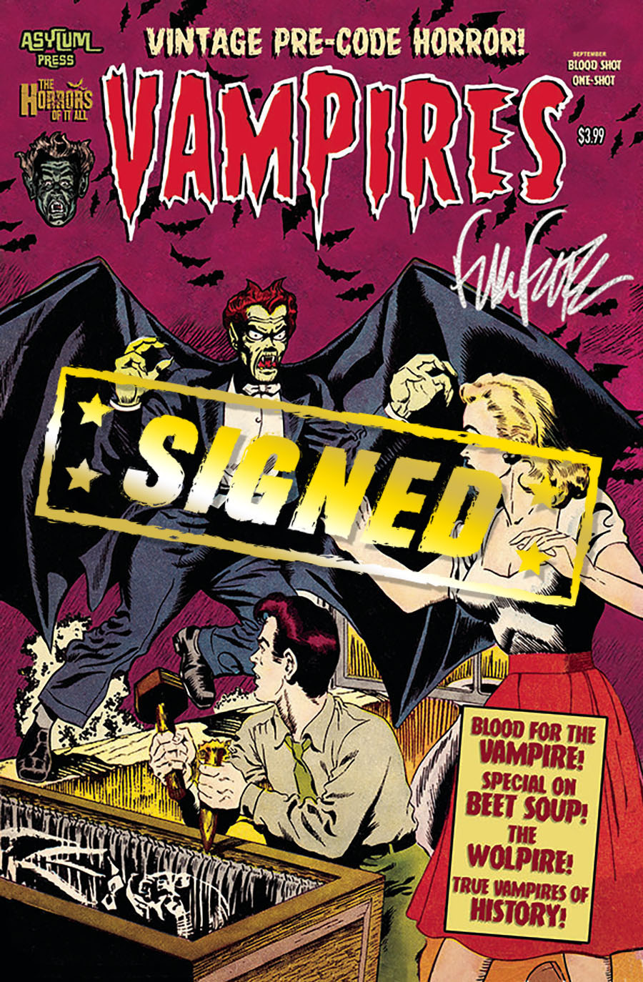 Vampires Blood Shot #1 (One Shot) Cover E Regular Sid Check Cover Signed Edition By Frank Forte