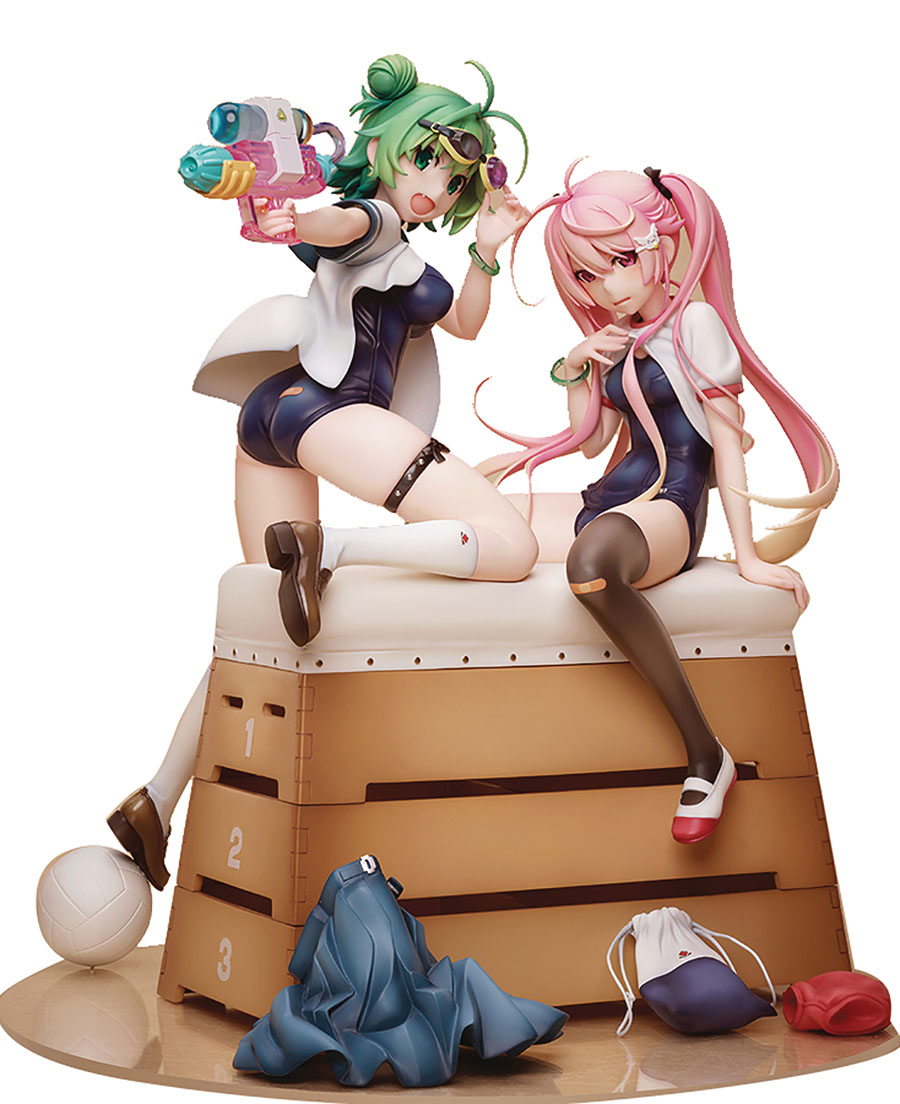 Poyoyon Rock Original Character Sukumizu Sisters Pink & Midori Sukumizu 1/5.5 Scale PVC Figure