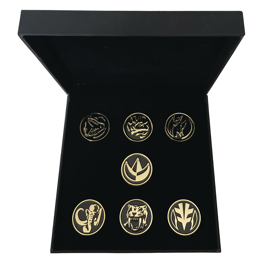 Mighty Morphin Power Rangers Power Coins 24K Gold-Plated Pins Box Set