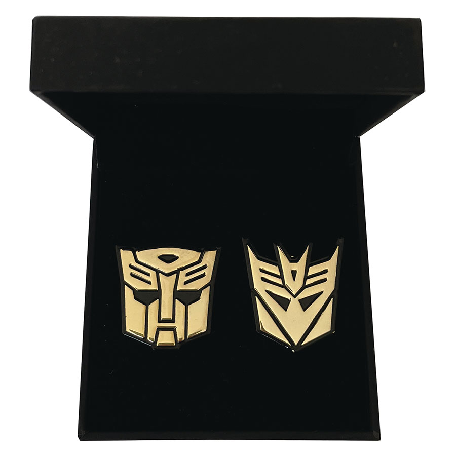 Transformers Autobot x Decepticon 24K Gold-Plated Pins Box Set