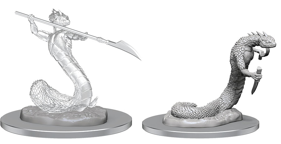 Critical Role Unpainted Miniature - Serpentfolk & Serpentfolk Ghosts