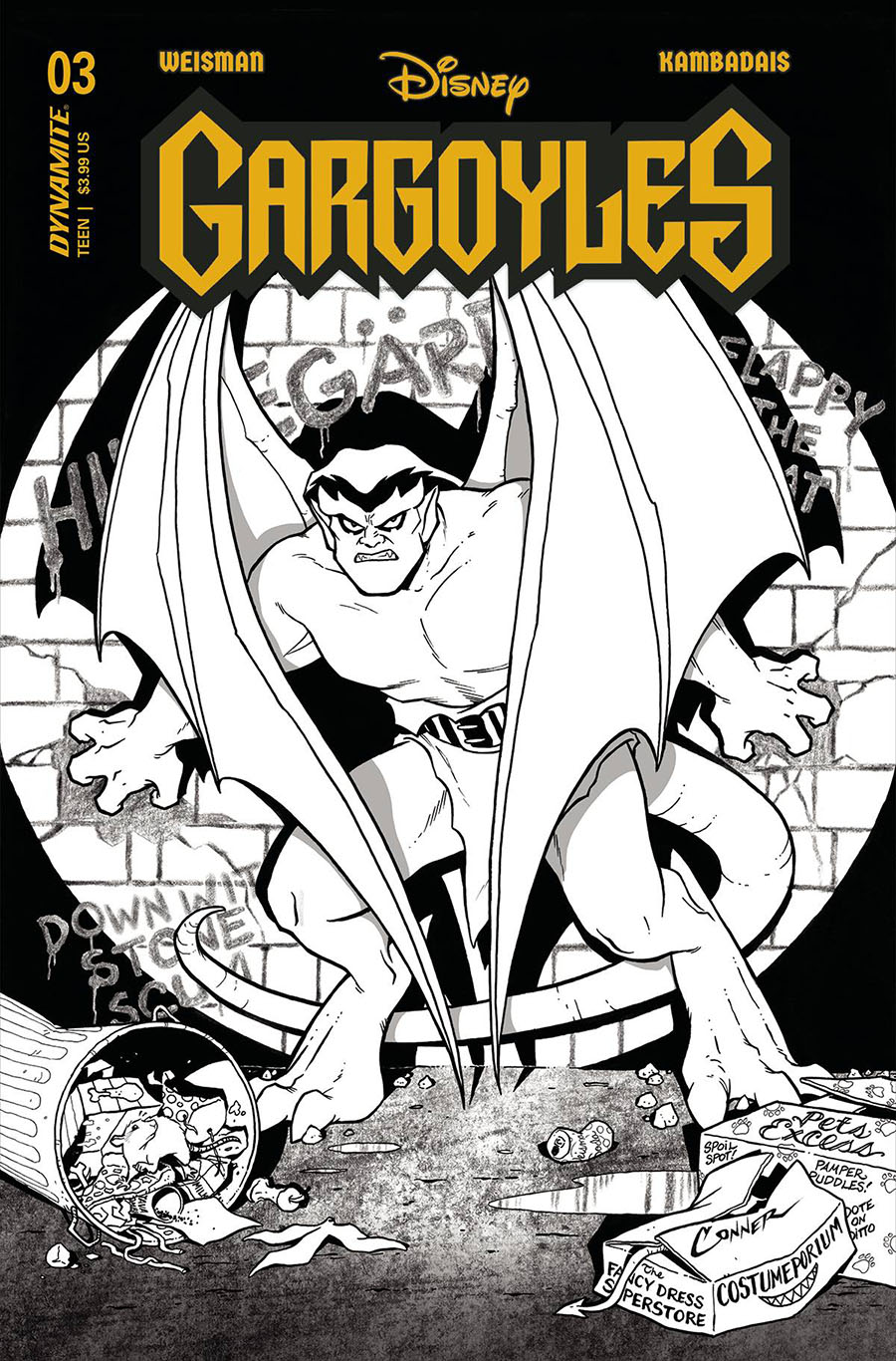 Gargoyles Vol 3 #3 Cover O Incentive Amanda Conner Black & White Cover