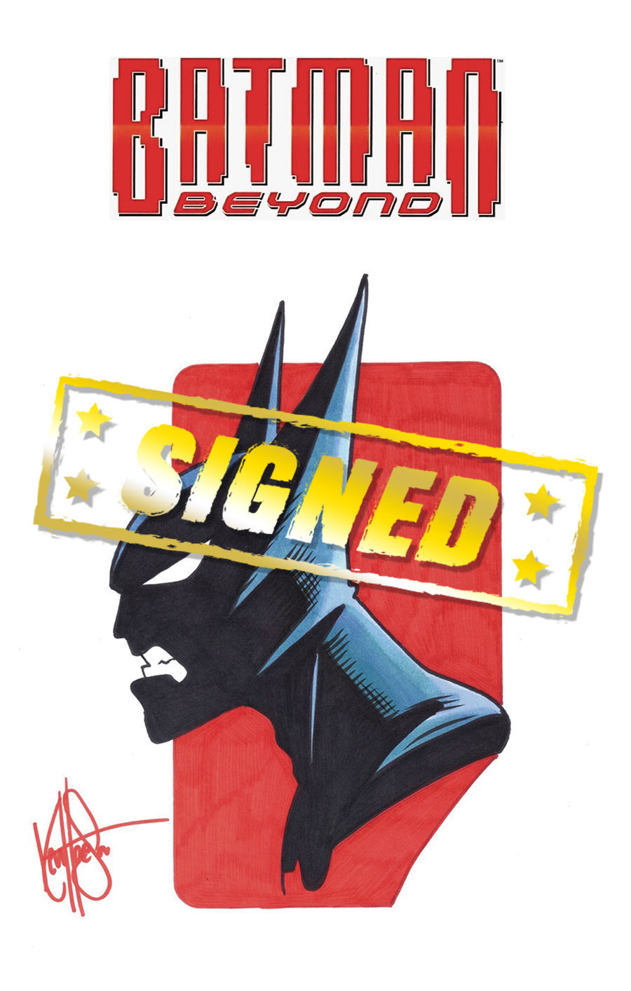 Batman Beyond Vol 6 #1 Cover F DF Blank Variant Commissioned Cover Art Signed & Remarked By Ken Haeser With A Batman Beyond Hand-Drawn Sketch